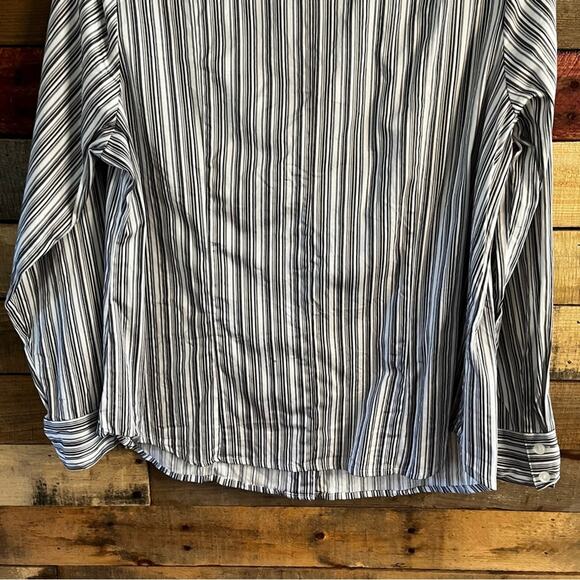 Lane Bryant Black and White Striped Button Down Shirt - Picture 8 of 11